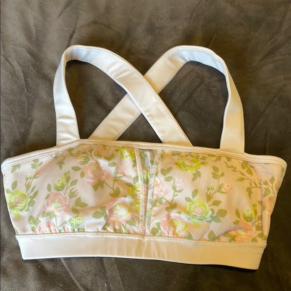 Pop flex Floral Cross-Back Sports Bra size M